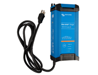 Victron Blue Smart IP22 Charger 12V 15A 3-output with US NEMA 5-15 plug and coiled cord.