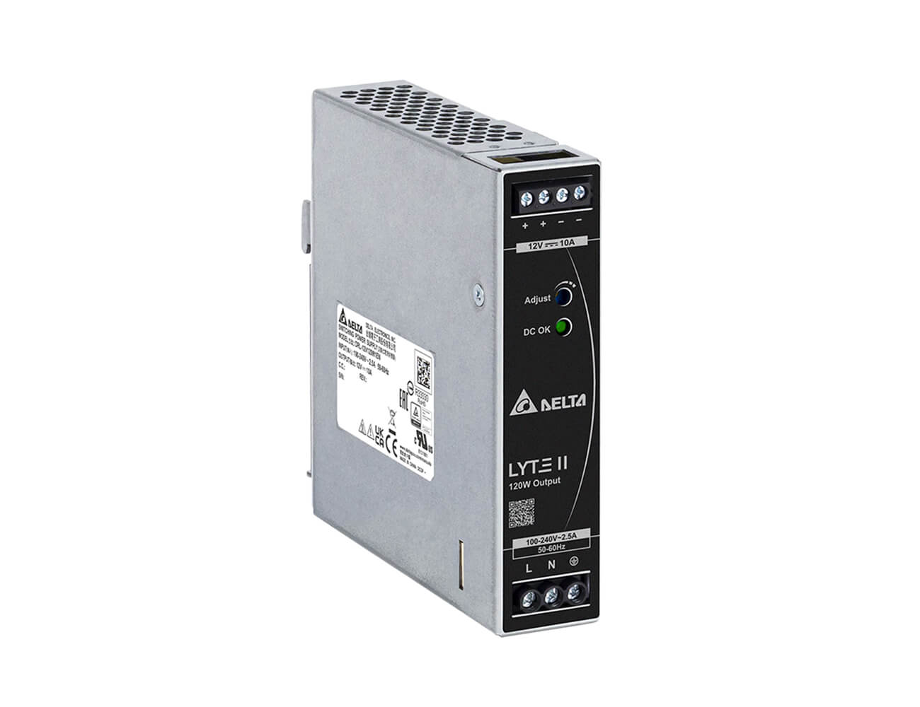 Delta Electronics DRL-48V120W1EN DIN RAIL LYTE II SERIES AC/DC PSU