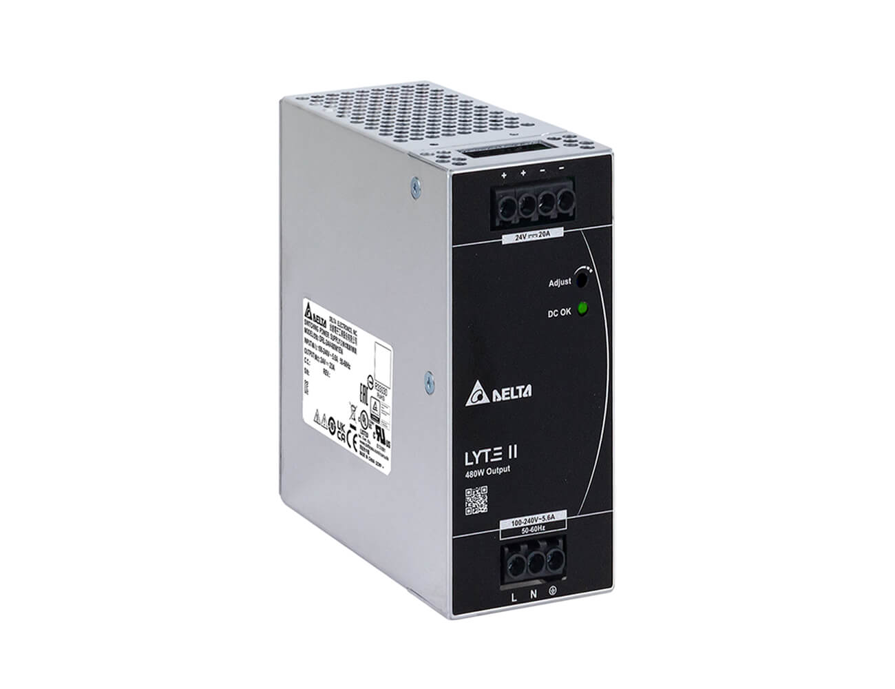 Delta Electronics DRL-24V480W1EN DIN RAIL LYTE II SERIES AC/DC PSU