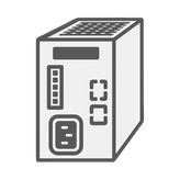 Server rack unit with vents.