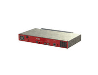 Red industrial power converter with cooling vents and control buttons