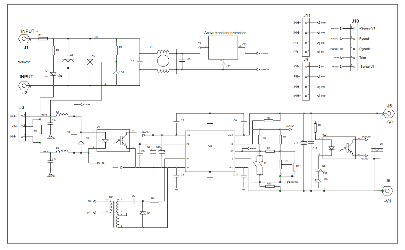 Circuit diagram of an electronic power supply.