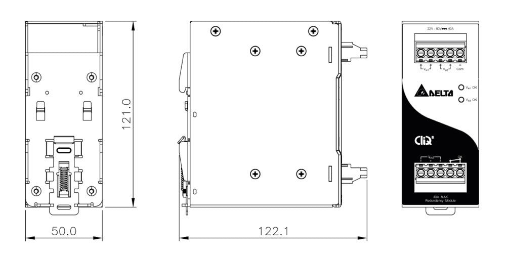Electrical component schematic diagram with dimensions.