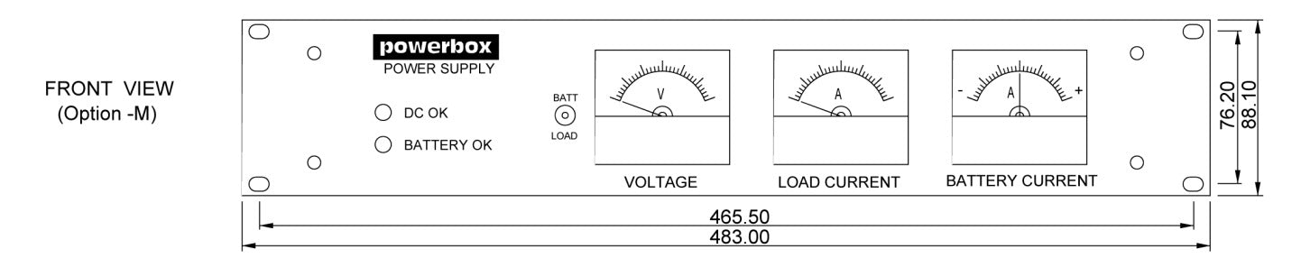Powerbox power supply unit front panel schematic.