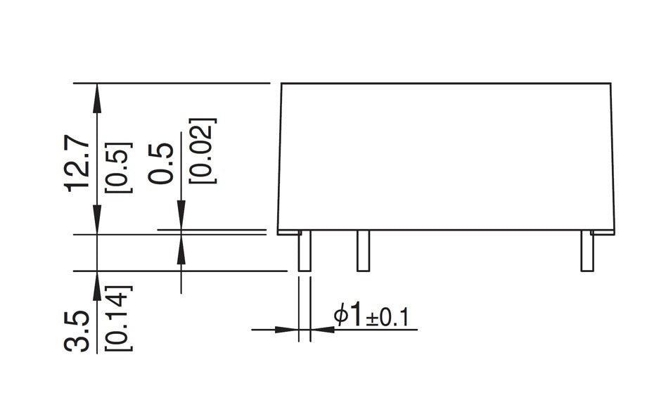 Technical drawing of a widget with measurements.