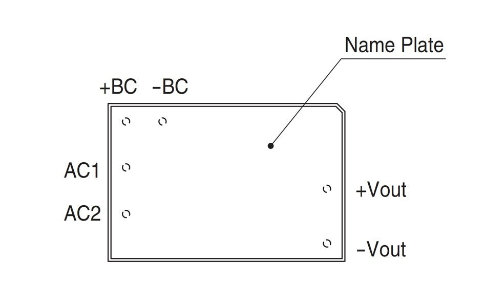 Electrical component diagram with pin labels.