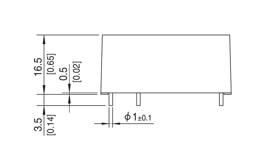 Technical drawing showing component dimensions.