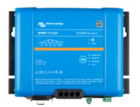 Top view of the Victron Smart IP43 Charger 12/30(3), a 12V 30A charger with three battery outputs.