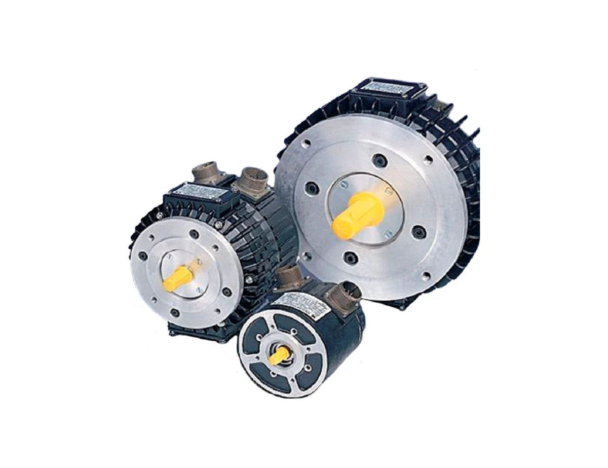 Mavilor Servo Motors: industrial AC servo motors with yellow shafts and metallic casings for high-performance drive systems