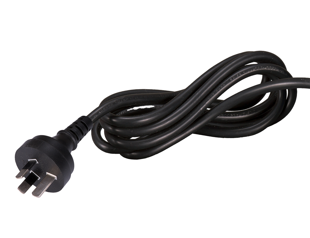 Australia and New Zealand AS/NZS 3112 mains plug on a Victron Blue Smart IP22 Charger power cord.
