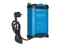 Victron Blue Smart IP22 Charger 12V 15A 1-output shown angled with coiled European power cord.