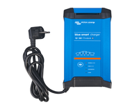 Victron Blue Smart IP22 Charger 12V 30A 3-output with European CEE 7/7 plug, front view.
