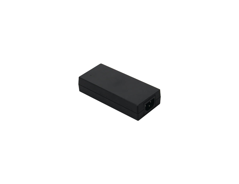 Delta MEA-090A series medical AC/DC desktop adapter with IEC C14 inlet and green LED indicator.