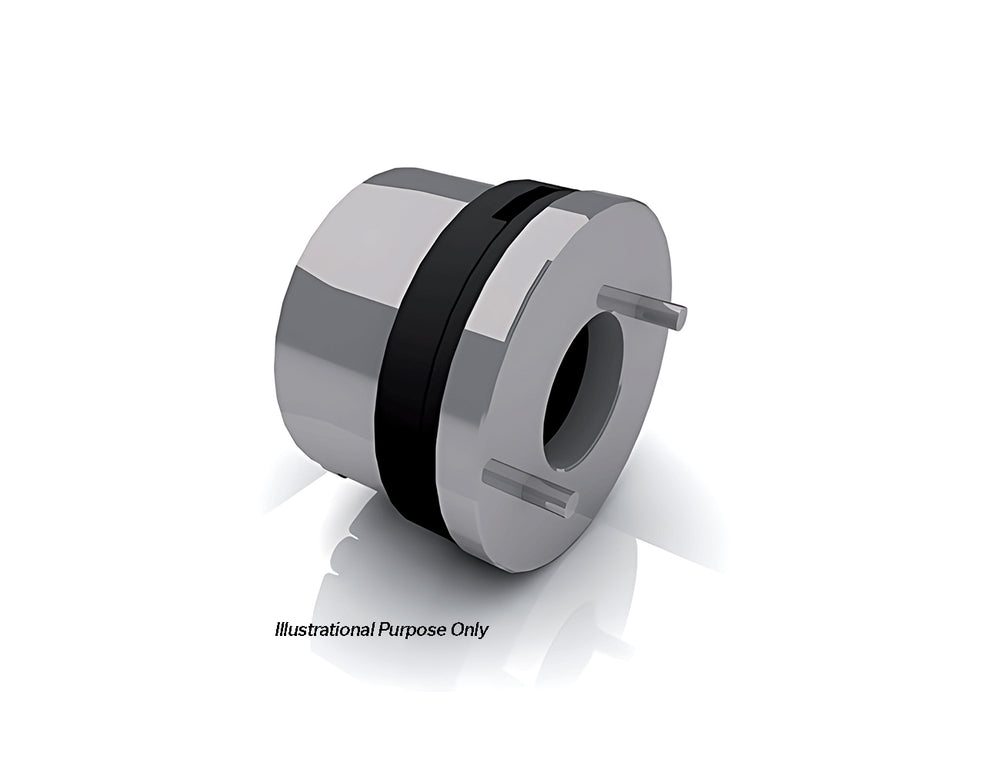 Dunkermotoren E90R Schwach power-off brake with black electromagnetic coil band, central bore and two mounting pins