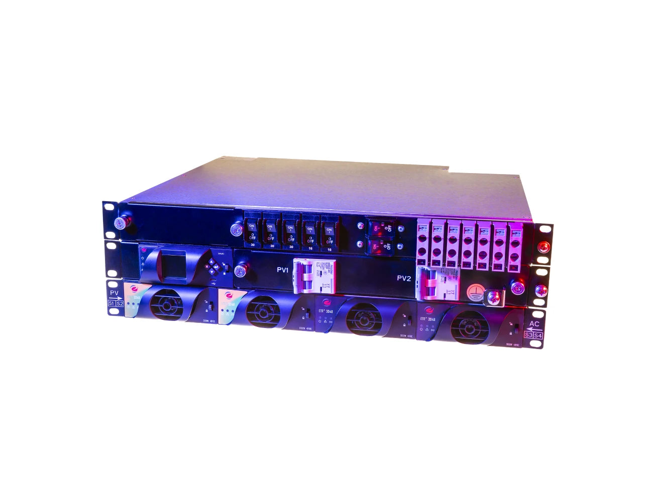 Enetek MODUFLEX HYBRID POWER CORE 8U (12KW RECTIFIER + 12.8KW SOLAR)