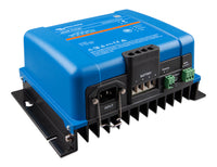 Right side view of the Victron Smart IP43 Charger 12/50(3), a 12V 50A battery charger for three battery banks.